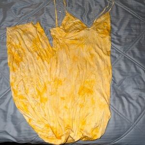 Fashion Nova Yellow Tie-Dye Maxi Dress